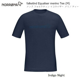 ノローナ ベースレイヤー NORRONA FALKETIND EQ MERINO TEE Men Indigo Night メンズ メリノウール Tシャツ