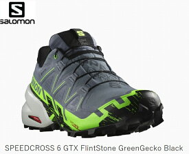 【楽天スーパーセール期間限定大特価】サロモン トレイルランニング 23FW SALOMON SPEEDCROSS 6 GTX FlintStone GreenGecko Black スピードクロス ゴアテックス ランニング メンズ