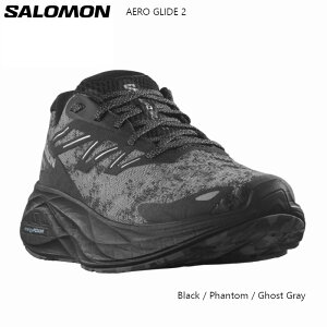 �T������ �����j���O SALOMON AERO GLIDE 2 Black Phantom Ghost Gray �G�A�� �O���C�h �V���[�Y �X�j�[�J�[