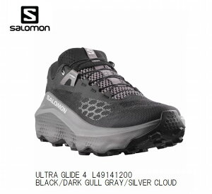 �T������ SALOMON ULTRA GLIDE 4 BLACK DARK GULL GRAY SILVER CLOUD L49141200 �E���g���O���C�h4 �����Y �g���C�������j���O�V���[�Y �X�j�[�J�[