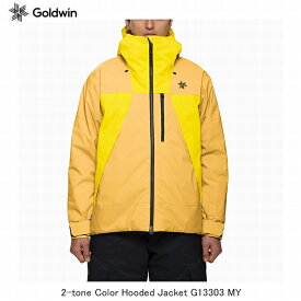 【楽天スーパーセール期間限定大特価】ゴールドウイン スキーウェア 2023 2024 GOLDWIN 2-tone Color Hooded Jacket G13303 MYマロンイエロー メンズ ジャケット