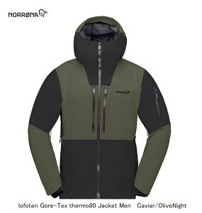 m[i NORRONA lofoten Gore-Tex thermo80 Jacket Men CaviarOliveNight Y tHe SAebNX T[80 WPbg