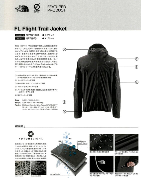 楽天市場】ノースフェイス THE NORTH FACE FL Flight Trail Jacket FL 