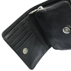クロムハーツ財布（ChromeHearts）ジョーイ・ブラック・ヘビーレザー・ウォレット・CHクロス・タンクカモレザー・レザーパッチ(メンズ)（長財布）