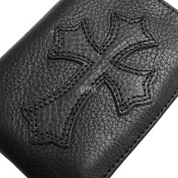 クロムハーツ財布（ChromeHearts）ウォレット・タイニー・ジップ・ブラック・ヘビーレザー（クロム・ハーツ）