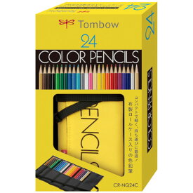 ★トンボ Tombow／色鉛筆／24色セット ロールケース入り色鉛筆NQ 丸軸 ／ CR-NQ24C