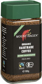 マウントハーゲン オーガニック フェアトレード カフェインレスインスタントコーヒー・自然なカフェイン除去プロセスで香りそのままカフェイン99.7%カット 100グラム (x 1)