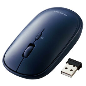 エレコム ワイヤレスマウス 無線2.4GHz Slint M-TM10DBBU/EC 薄型 静音 4ボタン プレゼンモード機能付 Windows Mac 対応 ネイビーブルー