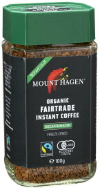 マウントハーゲン オーガニック フェアトレード カフェインレスインスタントコーヒー100g 自然なカフェイン除去プロセスで香りそのままカフェイン99.7%カット