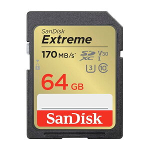 �T���f�B�X�N SD�J�[�h 64GB SDXC Class10 UHS-I U3 V30 SanDisk Extreme SDSDXV2-064G-GHJIN �ȈՃf�U�C���p�b�P�[�W ���[�J�[�������ۏ�