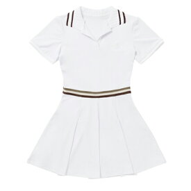 韓国系テニスウェア LOVEFORTY(ラブフォーティ) レディース LINE-POINT OPS ラインポイント ドレス ウェア ホワイト (21y12mテニス)[次回使えるクーポンプレゼント]