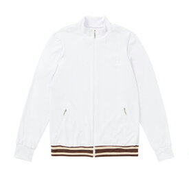 韓国系テニスウェア LOVEFORTY(ラブフォーティ) レディース LINE-POINT JERSEY ラインポイント ジップ ジャージ ジャケット ホワイト (21y12mテニス)[次回使えるクーポンプレゼント]