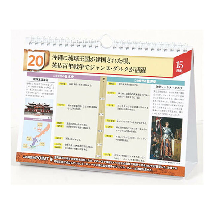 楽天市場 歴史の流れをつかむのに最適 日めくり 日本史 世界史並列年表 19y9m 次回使えるクーポンプレゼント アミュゼスポーツ