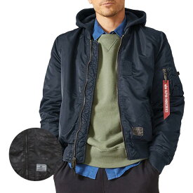 「USサイズ」ALPHA INDUSTRIES(アルファインダストリーズ) ユニセックス MA-1 BATTLEWASH フード付き フライトジャケット MA1ミリタリージャケット 中綿ジャケット UJM51502C1(22y11m)[次回使えるクーポンプレゼント]