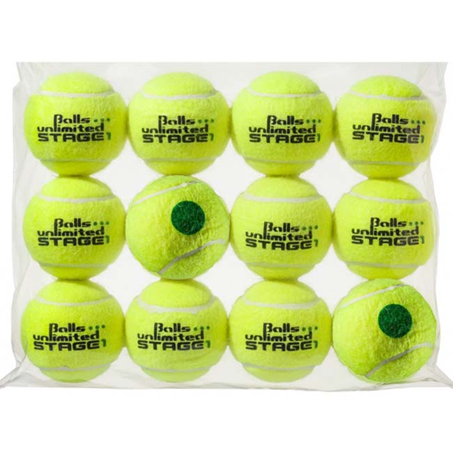 「12球入り」ボールズアンリミテッド(Balls unlimited) グリーンボール (ポイントマークタイプ) (ステージ 1) ジュニアテニスボール (23y1m)[次回使えるクーポンプレゼント]