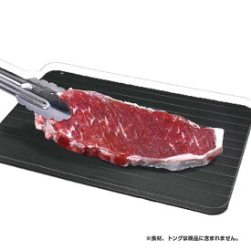 在庫処分特価】【冷凍食材を置くだけ！熱伝導の力で素早く溶かす】ハック(HAC) 急速解凍プレート 食材専用 解凍時間大幅短縮 29.5×20cm HAC4111／HAC4072-ブラック(24y6m)[次回使えるクーポンプレゼント]