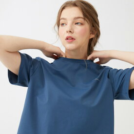 韓国系テニスウェア LOVEFORTY(ラブフォーティ) レディース BACK-POINT T-SHIRT バックポイント Tシャツ ウェア -ダークブルー(21y7mテニス)[次回使えるクーポンプレゼント]