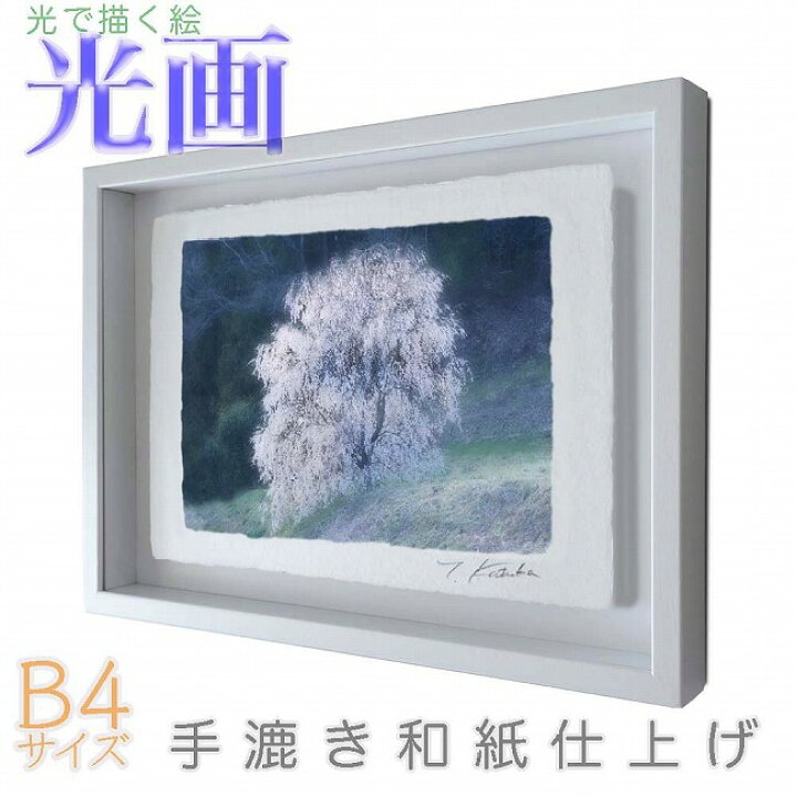 楽天市場 プロカメラマン片岡司 光画 桜の妖精 B4サイズ 光で描く絵 手漉き和紙仕上げ 005 B4 ホワイト綺麗 背景 パステルカラー 和紙アート 21y8m 次回使えるクーポンプレゼント アミュゼスポーツ
