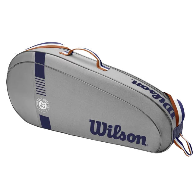 「３本収納」ウィルソン(Wilson) 2022 ROLAND GARROS ローランギャロス TEAM チーム 3R ラケットバッグ テニスバッグ  WR8019201001-グレー×ネイビー(22y4m)[次回使えるクーポンプレゼント] | アミュゼスポーツ