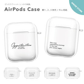 AirPods Pro ケース カバー エアーポッズ プロ ケース アクセサリー シンプル 透明 保護 ソフト カバー 第1世代 第2世代 第3世代 対応 Apple ワイヤレス イヤホン フォント 文字 名言 韓国 英語 English シンプル かわいい