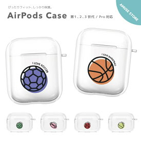 AirPods Pro ケース カバー エアーポッズ プロ ケース アクセサリー シンプル 透明 保護 ソフト カバー 第1世代 第2世代 第3世代 対応 Apple ワイヤレス イヤホン スポーツ イラスト デザイン サッカー ラグビー かわいい