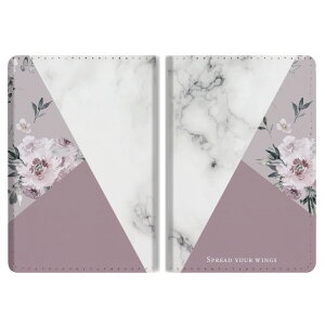 パスポートケース 二つ折り ストラップホール付き メンズ レディース おしゃれ かわいい 盗難防止 紛失防止 カード ペン ボタン カバー 軽量 皮革 ギフト プレゼント 花柄 バイカラー 花 韓