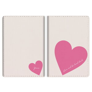 名入れ パスポートケース 二つ折り ストラップホール付き メンズ レディース おしゃれ かわいい 盗難防止 紛失防止 カード ペン ボタン カバー 軽量 皮革 ギフト プレゼント ハート 韓国 シ