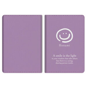 名入れ パスポートケース 二つ折り ストラップホール付き メンズ レディース おしゃれ かわいい 盗難防止 紛失防止 カード ペン ボタン カバー 軽量 皮革 ギフト プレゼント ニコちゃん スマ