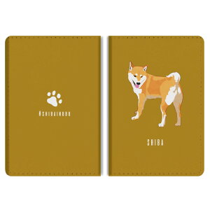 パスポートケース 二つ折り ストラップホール付き メンズ レディース おしゃれ かわいい 盗難防止 紛失防止 カード ペン ボタン カバー 軽量 皮革 ギフト プレゼント 柴犬 黒柴 犬 ワンちゃ