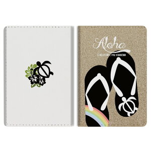 パスポートケース 二つ折り ストラップホール付き メンズ レディース おしゃれ かわいい 盗難防止 紛失防止 カード ペン ボタン カバー 軽量 皮革 ギフト プレゼント トロピカル ハワイアン