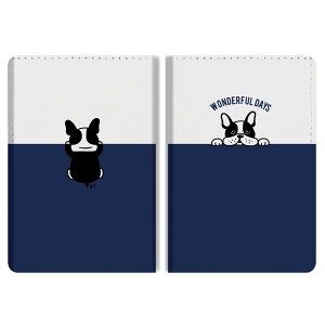 パスポートケース 二つ折り ストラップホール付き メンズ レディース おしゃれ かわいい 盗難防止 紛失防止 カード ペン ボタン カバー 軽量 皮革 ギフト プレゼント フレンチブルドッグ イ