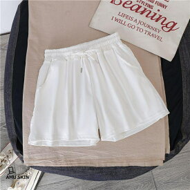 【楽天スーパーSALE】ショートパンツ レディース 夏 カジュアル 短パン ウエストゴム 紐付き Aライン ゆったり ホワイト 大きいサイズ スポーツ 部屋着