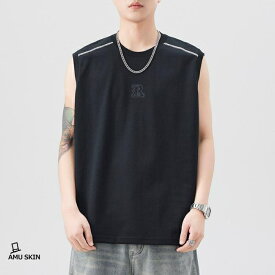 【楽天スーパーSALE】タンク メンズ ノースリーブ Tシャツ 夏 大きいサイズ オーバーサイズ ビッグシルエット クルーネック ワンポイント 速乾