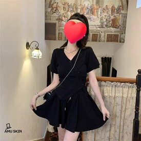 【楽天スーパーSALE】セットアップ レディース 夏 上下セット カシュクール Vネック パフスリーブ 半袖 ショートパンツ フレアパンツ カジュアル おしゃれ