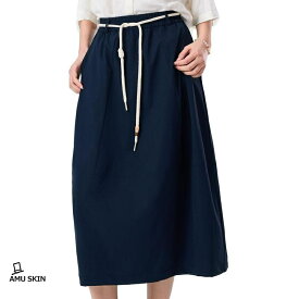 【楽天スーパーSALE】ロングスカート レディース バルーンスカート コクーンスカート 夏 ウエストゴム ひも付き ミモレ丈 体型カバー 着痩せ 涼しい