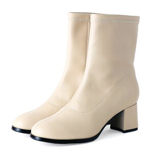 【サイズ交換・返品無料】スクエアトゥ 美脚魅せ ストレッチブーツ ショートブーツ レディース 秋冬 チャンキーヒール 防寒 シンプル 美脚 履きやすい 痛くない 疲れない 楽ちん 美脚 脚長