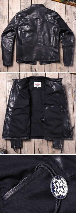 楽天市場】少量生産 革ジャン メンズ/レザージャケット本革 カウハイド 