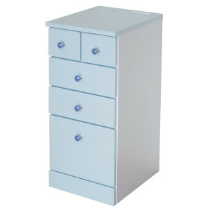 組立不要! 幅35cm 4段 コンセント付き スリム サイドチェスト 可愛い 完成品 姫系 クリスタル取っ手 かわいい おしゃれ 引き出し コンパクト 収納 サイドテーブル 白 ホワイト ピンク ブルー