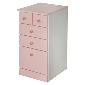 \7%クーポン配布中/組立不要! 幅35cm 4段 コンセント付き スリム サイドチェスト 可愛い 完成品 姫系 クリスタル取っ手 かわいい おしゃれ 引き出し コンパクト 収納 サイドテーブル 白 ホ