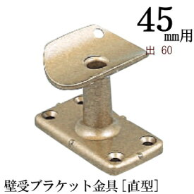まとめ買いがお得【TH】丸棒取付金具（取付ビス付）壁受けブラケット[直型]　45Φ用　x1個（直径45mm　丸棒用）　出60mm『丸棒と同梱注文で、5％OFF』