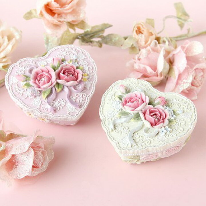 楽天市場】ハート型ジュエリーボックス 【薔薇雑貨 ローズ雑貨 姫系 
