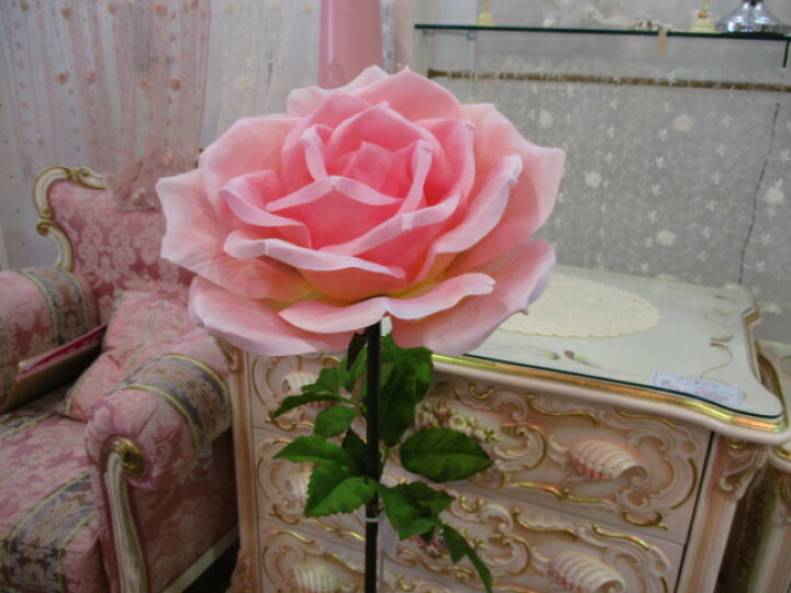 楽天市場 ビッグローズ 小 ピンク 薔薇雑貨 ローズ雑貨 造花 大きい薔薇 オブジェ ギフト パーティー 贈り物 プレゼント バラ アンロゼ 楽天市場店