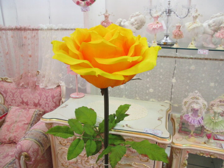 楽天市場】ビッグローズ（大） イエロー 【薔薇雑貨 ローズ雑貨 造花 