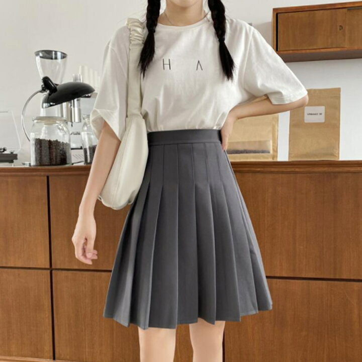 楽天市場】 プリーツスカート 制服 膝丈 シンプル 学生服 スクール 
