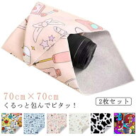 マジッククリーナークロス 不思議な風呂敷 魔法の吸着クロス ラッピング クロス 2枚セット くっつく 70cm…