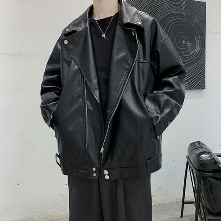 楽天市場】レザージャケット メンズ ライダースジャケット ダブル 