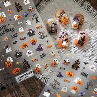 ネイルシール ハロウィン おばけ かぼちゃ 立体感 大人かわいい 貼るだけ セルフネイル ネイルアート TEN…