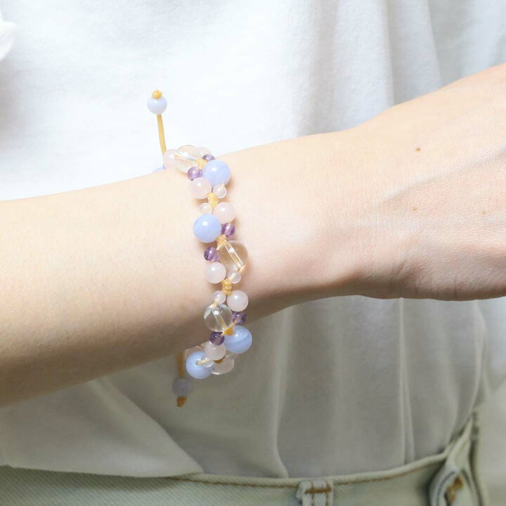 楽天市場】編みブレス 〜人間関係5〜_BL083 ブレスレット 水晶 縁結び  