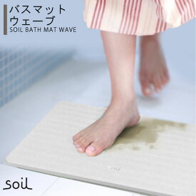 ソイル 珪藻土 バスマット ウェーブ soil 日本製 [珪藻土バスマット ソイル バスマット お風呂グッズ 速乾 吸水 洗面所 サニタリー おしゃれ ]