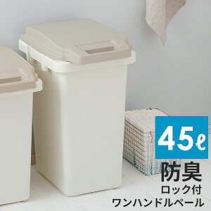 【マラソン限定P10倍】ゴミ箱 防臭 ワンハンドルペール 45L 日本製 ロック付き 臭い漏れしにくい メーカー直送